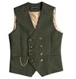 Solovedress Mens Vintage Wolle Anzugweste Regular Fit Weste Anzug Weste für Hochzeit Groomsmen(Army Green,XXXL) von Solovedress
