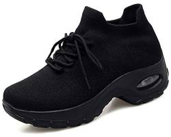 Solshine Damen Schnür Air Sneakers Laufschuhe Sportschuhe 800 Schwarz 39 EU von Solshine