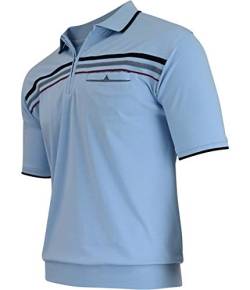 Soltice Herren Kurzarm Poloshirts, Karierte Kragen Hemd, Gestreifte Polo Shirts, Blousonshirts aus Baumwoll-Mix (M bis 3XL) (M, [D3] SkyBlue) von Soltice