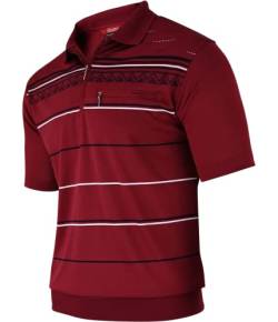 Soltice Herren Kurzarm Poloshirts Gestreifte Blousonshirts Baumwoll-Mix, Größe M bis 3XL (L, [M7] Bordeaux) von Soltice