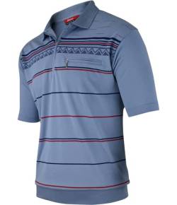 Soltice Herren Kurzarm Poloshirts Gestreifte Blousonshirts Baumwoll-Mix, Größe M bis 3XL (L, [M7] Steelblue) von Soltice