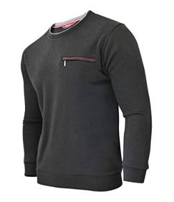 Soltice Herren Langarm Sweatshirt mit Brusttaschen, Poloshirts, Winter- Strick- Pullover aus Baumwoll-Mix (M bis 3XL) (M, [V] Schwarz) von Soltice