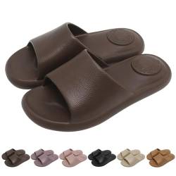 Solutra Badelatschen Damen Herren Wolkenschuhe, Airfoot Rutschfeste Badeschlappen Damen Hausschlappen, Cozy Sliders Weiche Hausschuhe Damen Sommer (Braun,38/39 EU) von Solutra