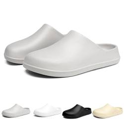 Solutra Gartenschuhe Herren Damen Clogs, wasserdichte rutschfeste Hausschuhe Herren Geschlossen Gartenclogs Damen, Eva Leicht Hausschlappen Damen Latschen (Grau,38/39 EU) von Solutra