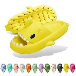 Solutra Hai Hausschuhe Damen Herren, Rutschfeste Cloud Shark Slides Badelatschen, Sommer Shark Slippers für Zuhause Schwimmbad Strand(40/41 EU,Gelb) von Solutra