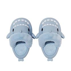 Solutra Hai Hausschuhe Damen Plüsch, Winter Warm Plüsch Shark Slippers, Wasserdicht Hai Schuhe Haifisch Schlappen Pantoffeln für Erwachsener Kinder (Abnehmbares Plüschfutter) von Solutra
