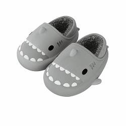 Solutra Hai Hausschuhe Damen Plüsch, Winter Warm Plüsch Shark Slippers, Wasserdicht Hai Schuhe Haifisch Schlappen Pantoffeln für Erwachsener Kinder (Geschlossen) von Solutra