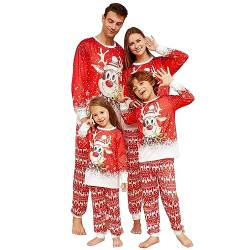 Solutra Weihnachtspyjama Familie Set Rentier,Weihnachts Pyjama Familie Set Weihnachts Schlafanzug, Weihnachten Nachtwäsche Partner für Damen Herren Kinder(Herren,XL) von Solutra