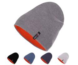 Solvera_Ltd Beanie für Herren Frühling Mütze für Männer in vielen Farben Herbstmütze Jungen Long Slouch Beanie Strickmütze (DE/NL/SE/PL, Alphanumerisch, Einheitsgröße, Grau) von Solvera_Ltd