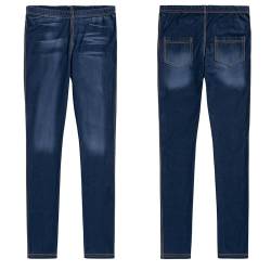 Solvera_Ltd Jeans-Optik Leggings Mädchen Jeggings in Extra Lang Treggings für Teenager Mädchen Ideal als Hose für Mädchen Skinny Fit Hosen Optik Jeans Stretch Jeansoptik (122 Slim Blau) von Solvera_Ltd