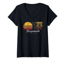 Damen Cape Town Surfer I South Africa I Retro I Kapstadt Surf T-Shirt mit V-Ausschnitt von Sommer, Strand & Big Wave Surfer I Damen & Herren