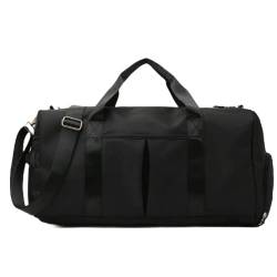 SonaGear Große Reisetasche für Damen und Herren, Weekender Duffle Bag mit Reißverschluss und Klettverschluss, ideales Gepäck für Reisen, Schwarz, Sport von SonaGear