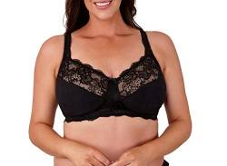 Damen Total Support Nicht Bügellose Spitze Vollschalen Nicht Padded Soft Cup BH, Schwarz , 80G von Sonadora