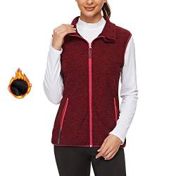 Soneven Damen Weste Fleece Outdoor Kurz Laufweste Fleeceweste Reitweste Softshell-Weste Ärmellose Jacke Leicht Elegant mit Reißverschluss für Laufen Wandern Winter von Soneven