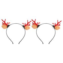 2 Stück Weihnachtsgeweih-Stirnband, Schönes Rentier-Haarband für Kinder und Erwachsene, Weihnachts-Haarreif für Kostümparty, Foto, Cosplay-Requisite von Sonew