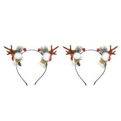 2-teiliges Weihnachts-Stirnband mit Rentier-Design, Leichter Rentier-Haarreifen für Weihnachts-Mottopartys und Kostümpartys von Sonew