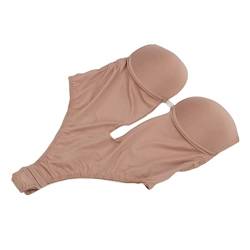 Frauen Rückenfreie Einteilige Unterwäsche, 2 Farben Atmungsaktives Push-Up-Bodysuit-Kleid mit Niedrigem Rücken und Transparenten Trägern (L) (Dunkelbraun) von Sonew