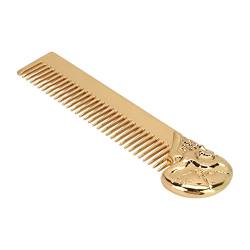 Optionaler Bartkamm in Schwarzgold, Edelstahl-Männer-Schnurrbart-Haarkamm für die Verwendung Im Salon zu Hause, Haardesign-Kamm für Wikinger-Mann-Gesichtsbehaarung (Gold) von Sonew