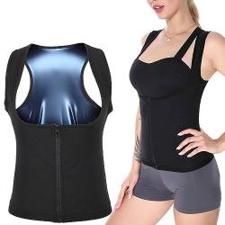 Sauna Weste Sport Heizung Sweat Tank Top Atmungsaktives Training für Frauen Workout Tank Top Taillentrainer mit Reißverschluss Sport Korsett für Frauen(S/M-S/M.) von Sonew