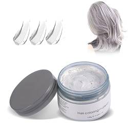 Sonew Haarwachs, Temporäres Haarfarbe Wachs für Männer und Frauen, Natürliches Buntes Haarwachs Haar Pomaden für Party, Cosplay, Halloween(Gray) von Sonew