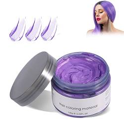 Sonew Haarwachs, Temporäres Haarfarbe Wachs für Männer und Frauen, Natürliches Buntes Haarwachs Haar Pomaden für Party, Cosplay, Halloween(Purple) von Sonew