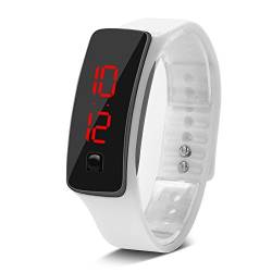 Sport Uhren LED Silikon Armbanduhr Zeit Kalender Digital Armband Armband für Frauen Männer Sweatproof Long Time Standby Lightweight(White) von Sonew