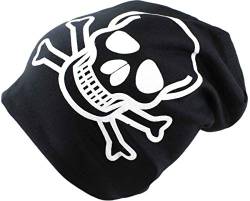 Sonia Originelli Beanie Mütze Kind Totenkopf Kindermütze Halloween Farbe Schwarz von Sonia Originelli