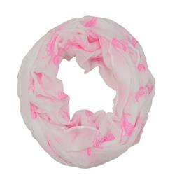 Sonia Originelli Loop Schal Muschel Reliefdruck Sommer Farbe Weiß-Pink von Sonia Originelli