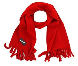 Sonia Originelli Schal Fleece Fransen Winter Einfarbig Farbe Rot von Sonia Originelli