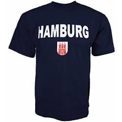 Sonia Originelli T-Shirt Herren Hamburg Classic Wappen Baumwolle Farbe Marineblau, Größe XXL von Sonia Originelli