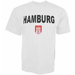 Sonia Originelli T-Shirt Herren Hamburg Classic Wappen Baumwolle Farbe Weiß, Größe XXL von Sonia Originelli