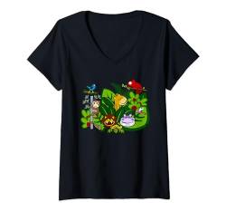 Damen dschungel T-Shirt mit V-Ausschnitt von Sonia Pascual Illustrations