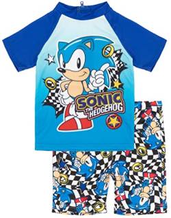 Sonic The Hedgehog Badeanzug Jungen 2 Stück Checkers T-Shirt Shorts Schwimmset - 4-5 Jahre von Sonic The Hedgehog