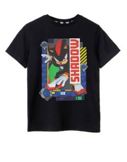 Sonic The Hedgehog Boys Schwarzes T-Shirt mit Charakter-Print | Sonic-Gaming-Design | Authentisches Sonic Merchandise | Komfortables T-Shirt für Gaming-Enthusiasten von Sonic The Hedgehog