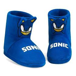 Sonic The Hedgehog Hausschuhe Kinder Jungen - 3D Hausschuhe für Jungen und rutschfeste Sohle in Größe 28-36 (Blau Bootie, 33) von Sonic The Hedgehog