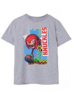 Sonic The Hedgehog Kinder T-Shirt Grau | Knuckles Green Hills Design | Offizielles Sonic Merchandise | Komfortables & stylisches T-Shirt für Junge Gamer von Sonic The Hedgehog