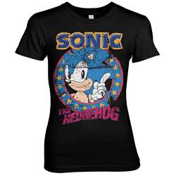 Sonic The Hedgehog Offizielles Lizenzprodukt Damen T-Shirt (Schwarz), XXL von Sonic The Hedgehog
