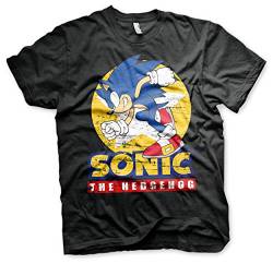 Sonic The Hedgehog Offizielles Lizenzprodukt Fast Sonic - Sonic The Hedgehog Herren T-Shirt (Schwarz), L von Sonic The Hedgehog