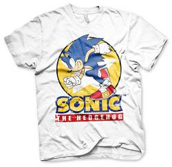 Sonic The Hedgehog Offizielles Lizenzprodukt Fast Sonic - Sonic The Hedgehog Herren T-Shirt (Weiß), XXL von Sonic The Hedgehog
