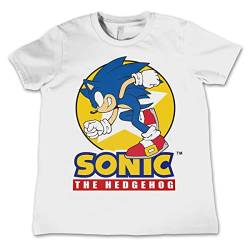 Sonic The Hedgehog Offizielles Lizenzprodukt Fast Sonic - Sonic The Hedgehog Kinder T-Shirt (Weiß), 7-8 Jahre von Sonic The Hedgehog