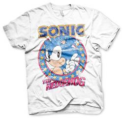 Sonic The Hedgehog Offizielles Lizenzprodukt Herren T-Shirt (Weiß), L von Sonic The Hedgehog