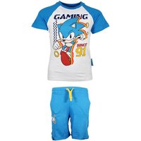 Sonic The Hedgehog Print-Shirt Sonic The Hedgehog Kinder Sommerset Shorts plus T-Shirt Gr. 104 bis 134, Baumwolle von Sonic The Hedgehog