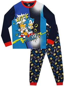 Sonic The Hedgehog Pyjama- und Langarm-T-Shirt aus 100% Polyester verfügt über Manschetten und Kontrastnähte für Jungen 11-12 Years Blau von Sonic The Hedgehog
