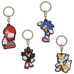 Sonic The Hedgehog Schlüsselanhänger-Set 4er Schlüsselanhänger Keychain Geschenk Kinder Mitgebsel Geschenk-Set von Sonic The Hedgehog