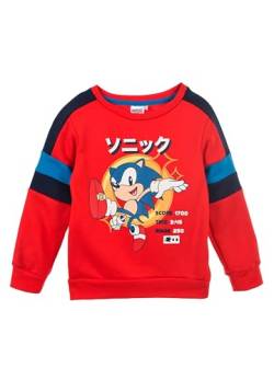 Sonic The Hedgehog Sweatshirt für Jungen, Pullover Sonic der Igel Design, Weiches Rot Textil-Sweatshirt, Geschenk für Jungen, Größe 4 Jahre - Rot von Sonic The Hedgehog