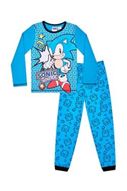 Schlafanzug im Gaming-Design, Sonic der irre Igel, lang, 4 bis 10 Jahre, Blau Gr. 7-8 Jahre, blau von Sonic the Hedgehog