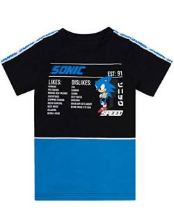Sonic the Hedgehog Jungen T-Shirt für Kinder Schwarz Kurzarm Gamer Top 11-12 Jahre von Sonic the Hedgehog
