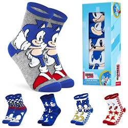 Sonic the Hedgehog Kinder Socken Jungen Mädchen 5 Paar Set (as3, numeric, numeric_30, numeric_35, regular) von Sonic the Hedgehog