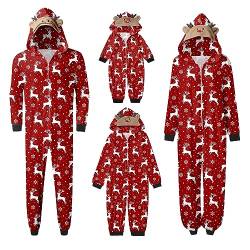 Familien Weihnachten Schlafanzug Pyjamas Set Winter Warm Damen Herren Jungen und Mädchen Nachtwäsche Overall Hausanzug Weihnachtskleidung Nachtwäsche Weihnachts Matching Pyjamas Christmas von Sonnena
