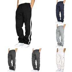 Sonnena Jogginghose Herren Mit Kordelzug Elastischem Bund Leichte Mit Taschen Outdoor Sport Freizeit Trainingshose Trainingshose Sweathose Kordelzug Breite Beine Jogger Cargo Hose Sporthose von Sonnena